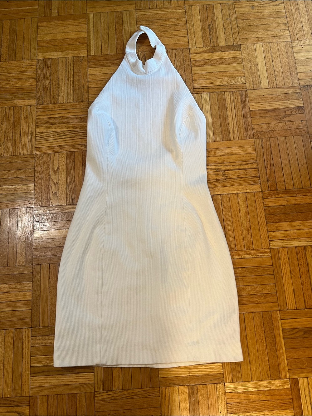 Sexy Basic in Ralph Lauren White Textured Halter Mini Dress size 10